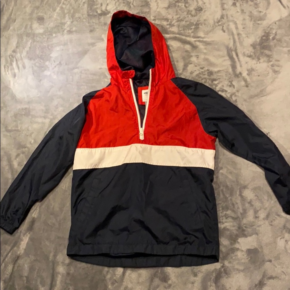 Red white and blue wind breaker